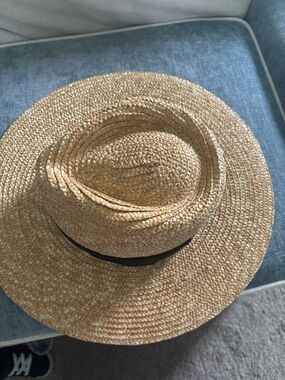 Brixton Natural Straw Hat with Black Trim